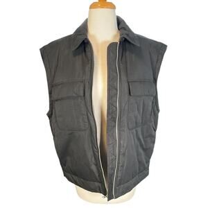 Calia by Carrie Underwood Black Puffer Vest SZ Medium Zip Front Utility Pockets